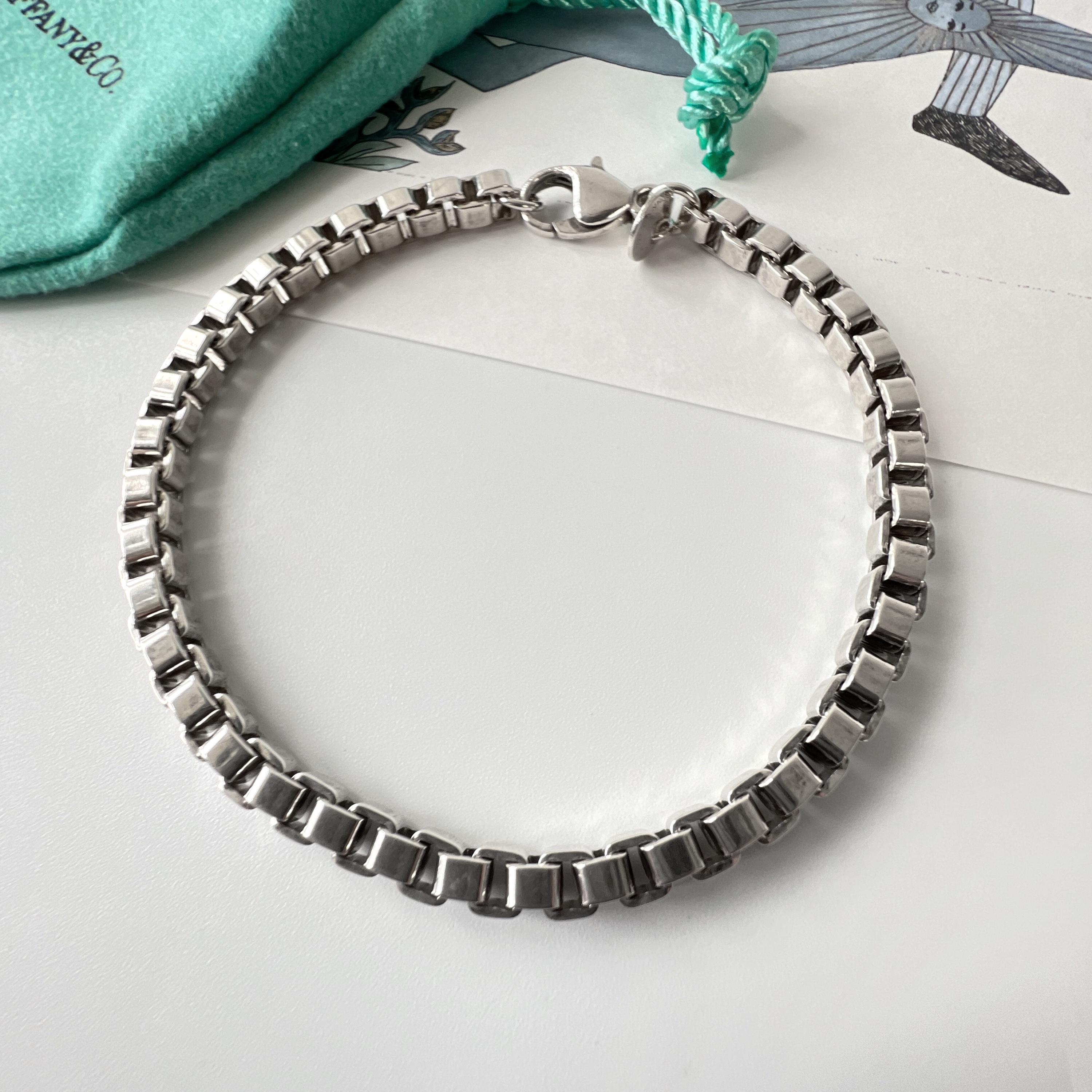 Tiffany & Co. Box Chain Bracelet in 925 Sterling Silver - Etsy