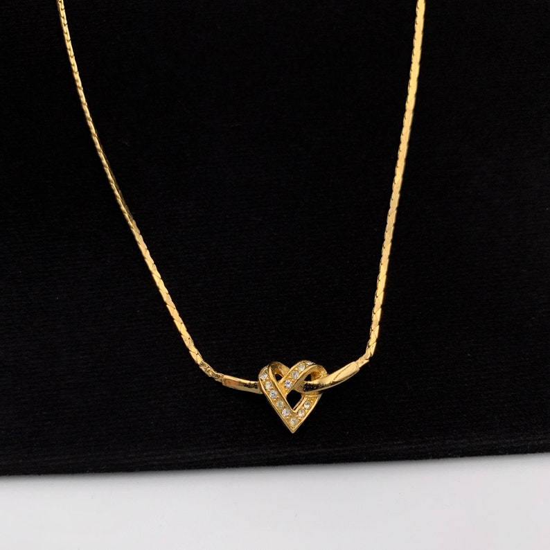 Christian Dior Heart Crystal  Necklace 