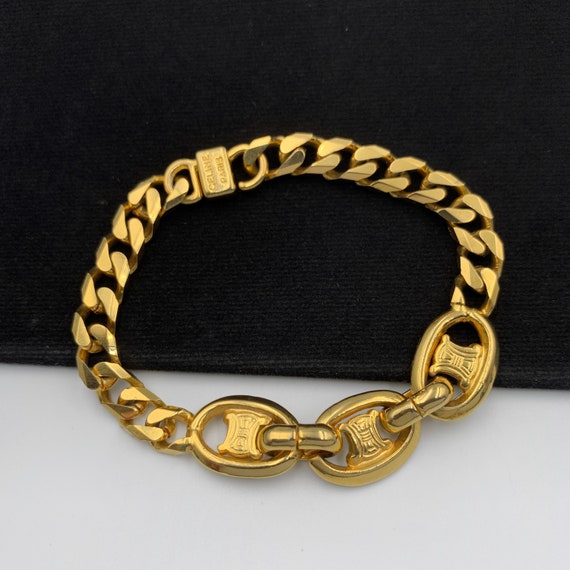 CELINE Vintage Triomphe chain link Bracelet