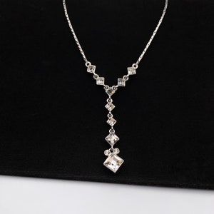 GIVENCHY Vintage Crystal silver tone Necklace