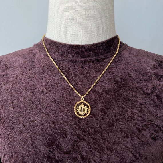 Christian Dior Vintage Logo Coin Pendant Necklace - Etsy Christian Dior Vintage Logo Coin Pendant Necklace - Etsy