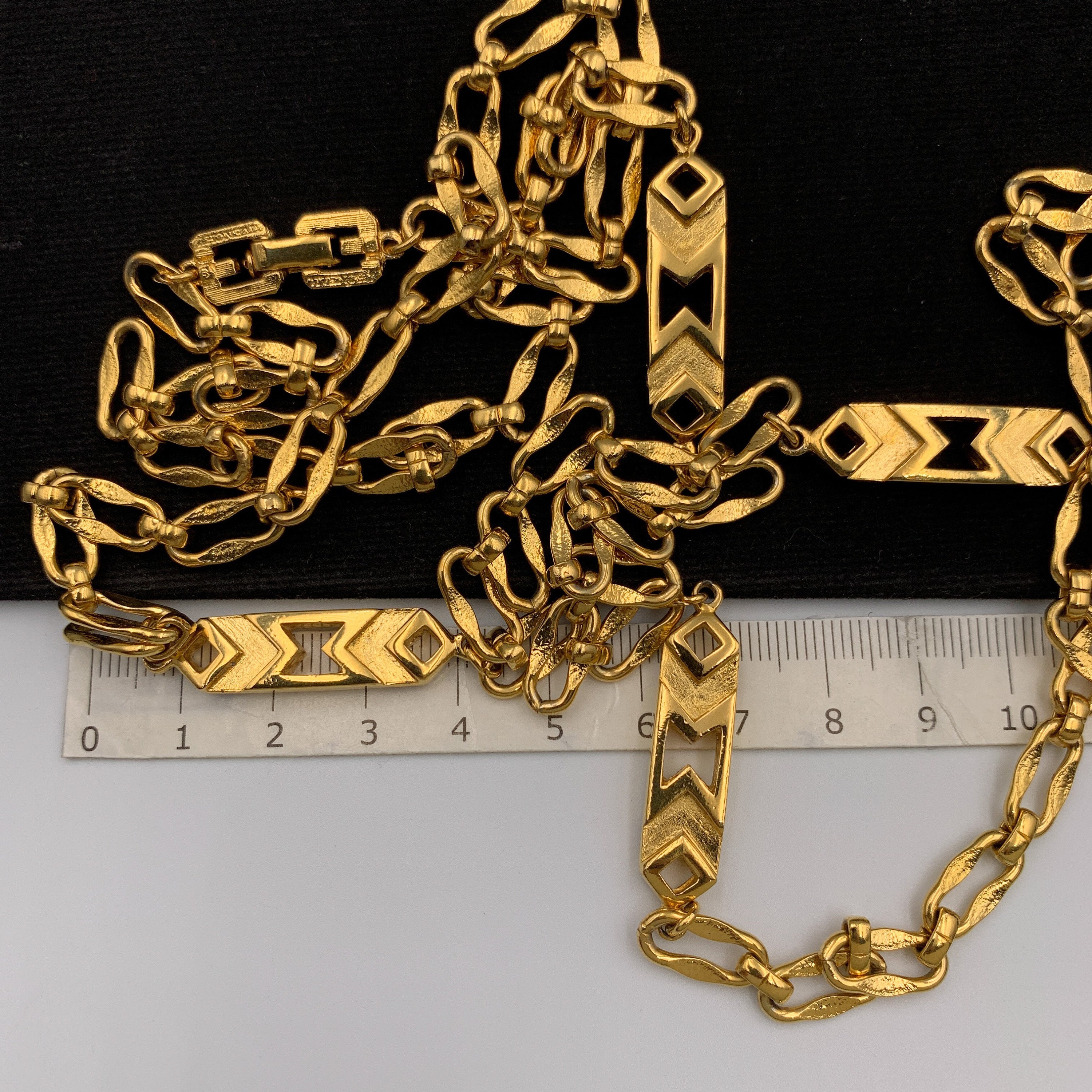 GIVENCHY Vintage Gold Plated Long Chain Necklace - Etsy