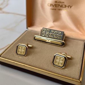 GIVENCHY Vintage Cufflinks and Tie Clip