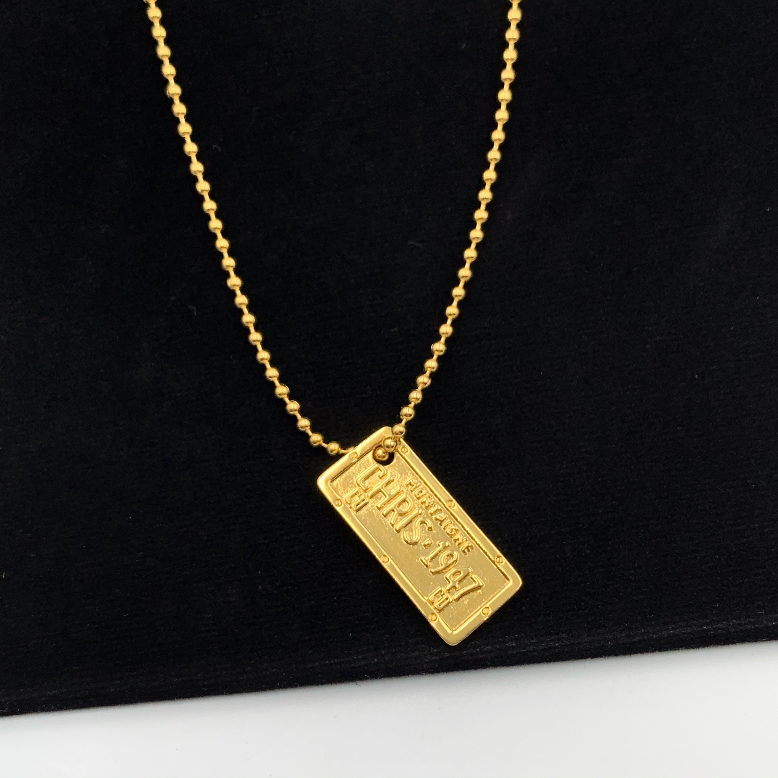 Christian Dior MONTAIGNE CHRIS-1947 Tag Necklace - Etsy