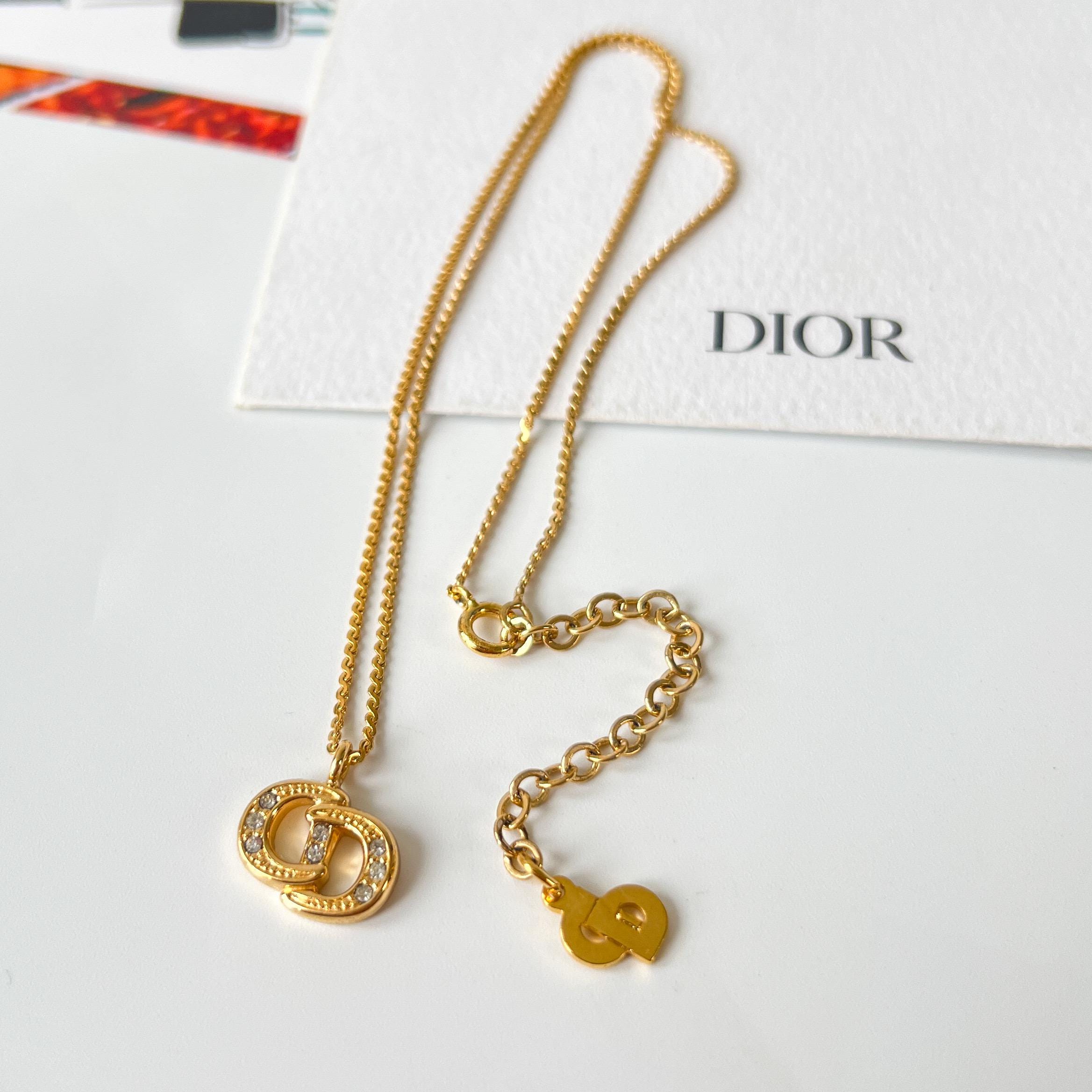 Christian Dior Vintage CD Crystal Necklace - Etsy