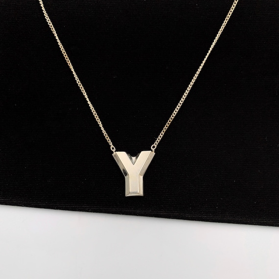 Yves Saint Laurent Vintage Y Logo Pendant Necklace - image 1