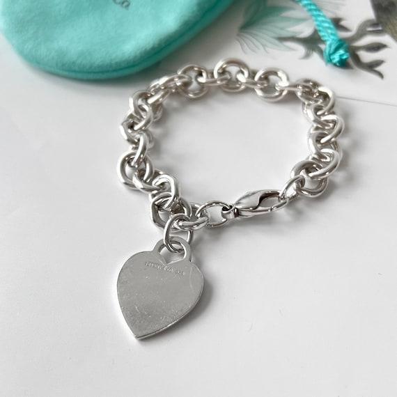 Tiffany & Co. Heart Tag Bracelet in 925 Sterling Silver - Etsy