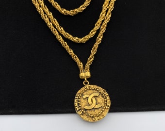 CHANEL Vintage CHANEL CC Coin Long Necklace