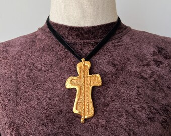 Christian Lacroix Vintage Cross Brooch and Necklace - Etsy