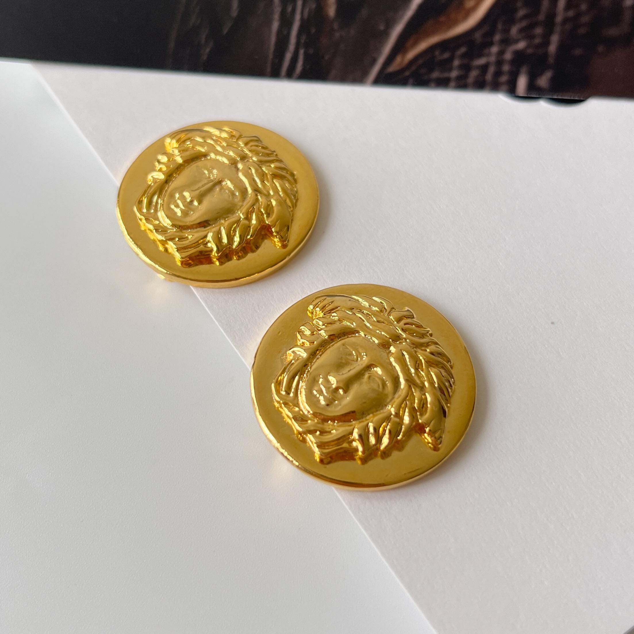 VERSACE Vintage Medusa Coin Clip on Earrings - Etsy
