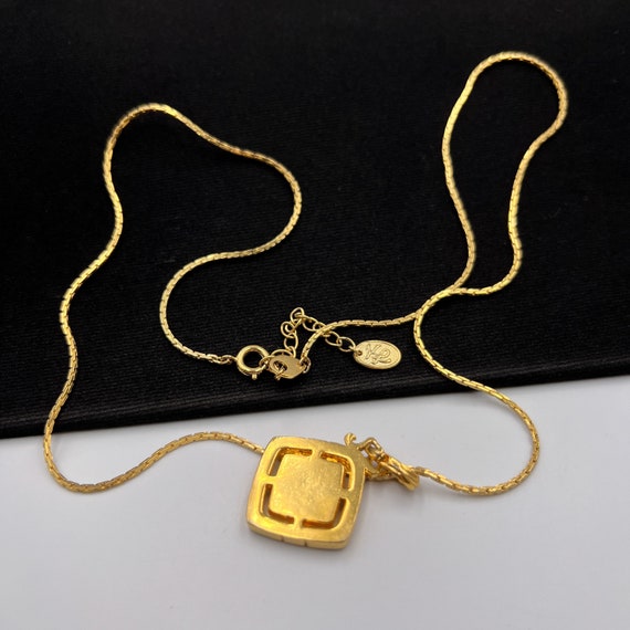 Karl Lagerfeld Vintage KL Enamel Pendant Necklace - image 6