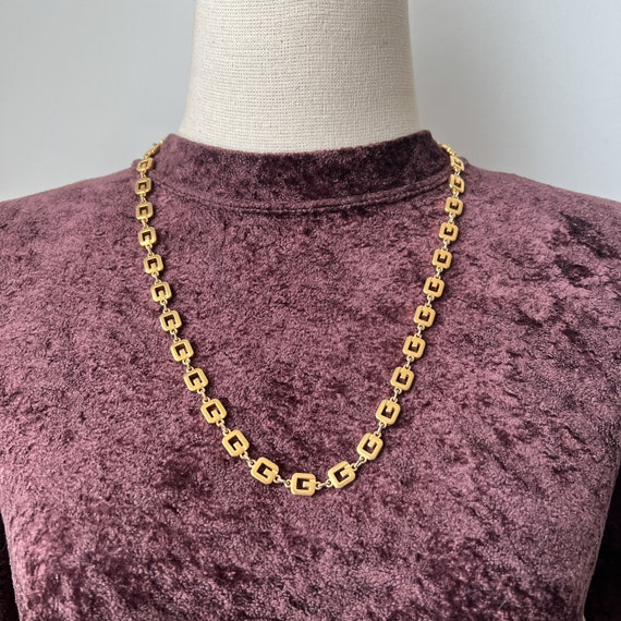 GIVENCHY Vintage G Link Logo Gold Long Necklace - Etsy