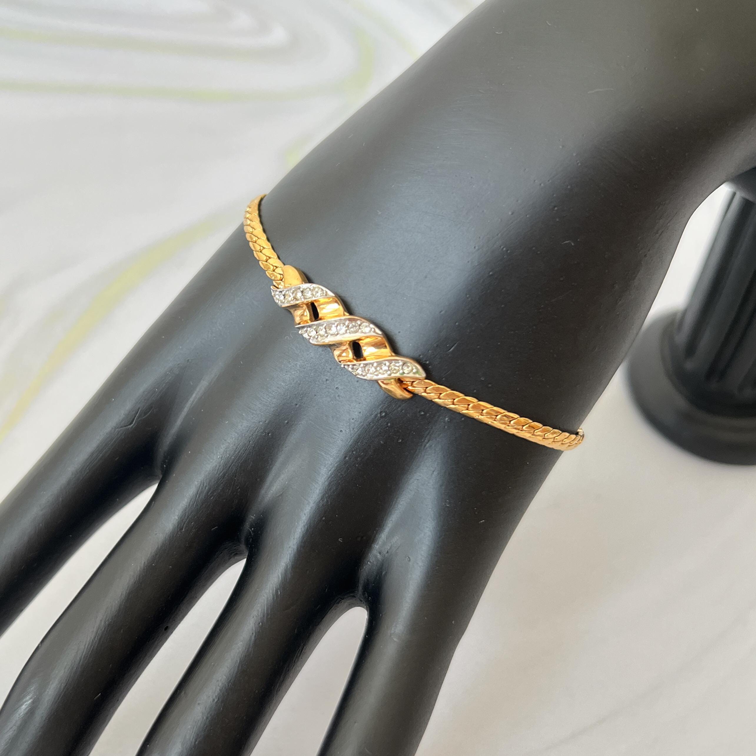 LANVIN Vintage Gold Plated Chain Bracelet - Etsy