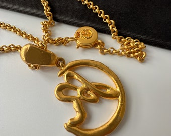 アクセサリー VINTAGE SONIA RYKIEL GOLD CHAIN NECKLASS Vintage Sonia Rykiel chain necklace with logo coin top