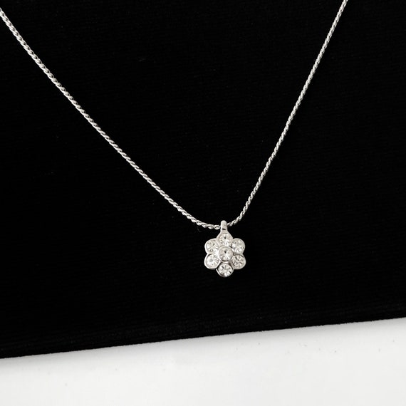 Christian Dior Heart Flower Crystal Pendant Necklace Etsy UK