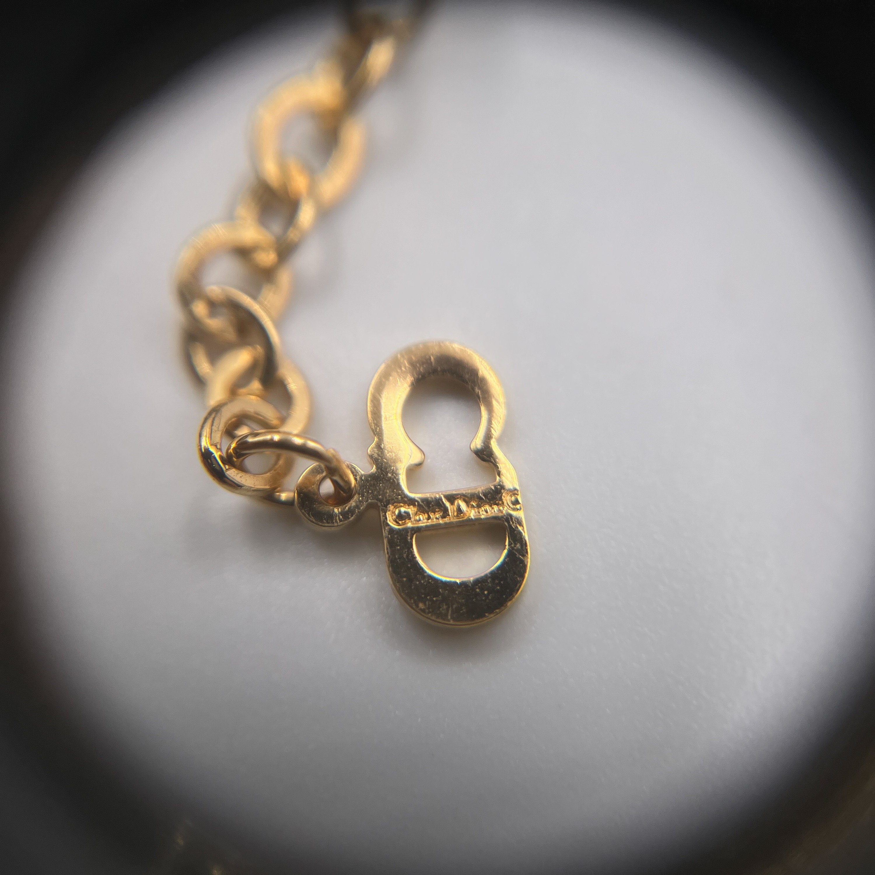 アクセサリー Vintage Christian Dior Circle Necklace Authentic Christian Dior Necklace Gold Plated Signature