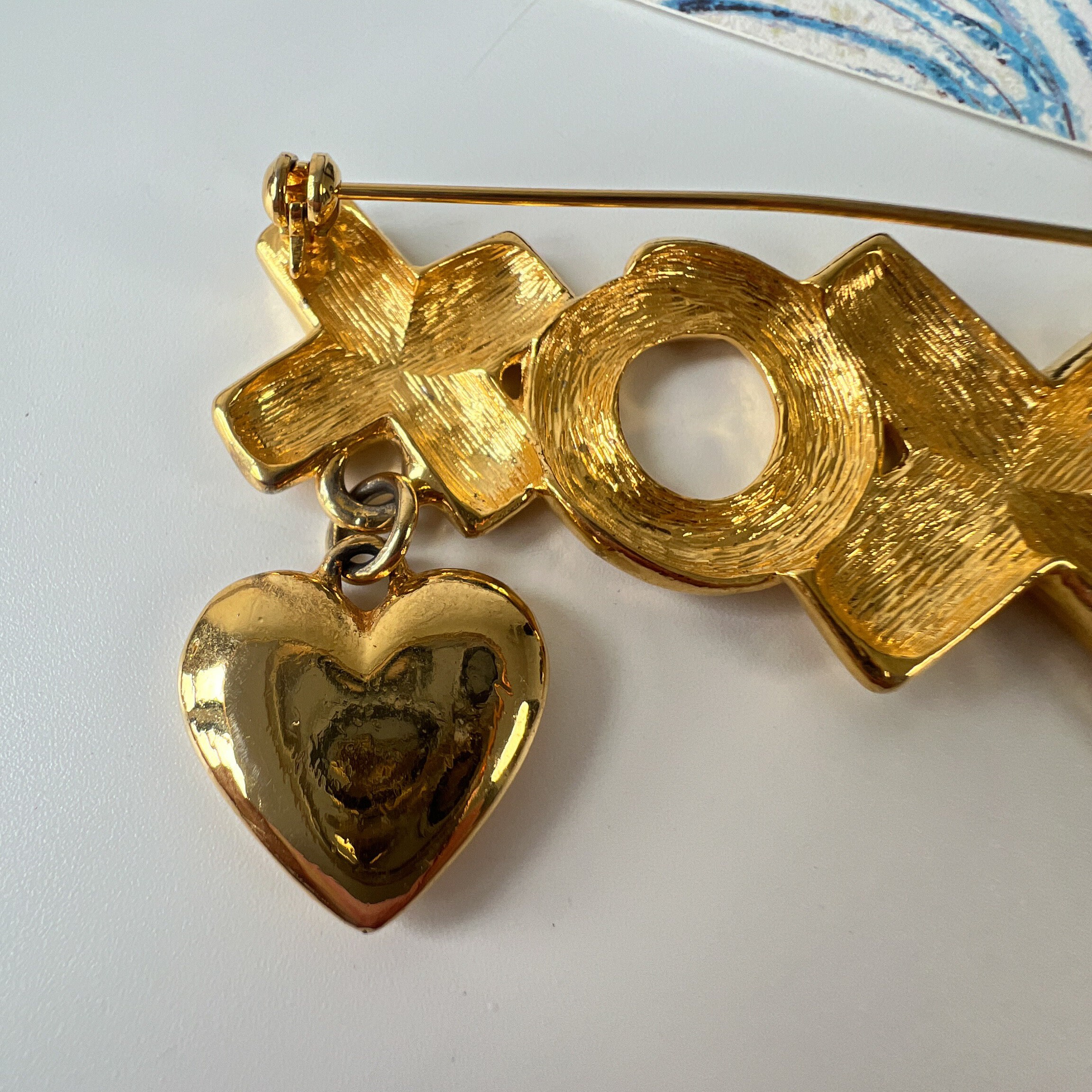 MOSCHINO Vintage XOX Logo Brooch - Etsy