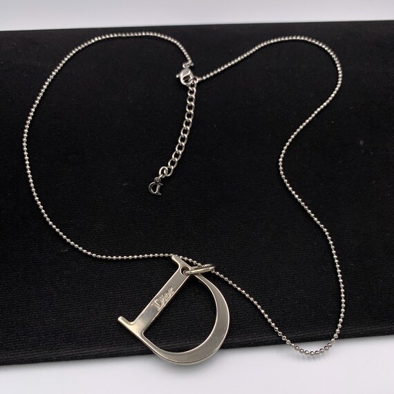 Christian Dior Silver D Plaque Pendant Necklace - Etsy