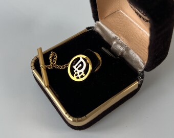 Dior Gold Logo Pin with Red Accents Christian dior pin badge - Gem main image 4