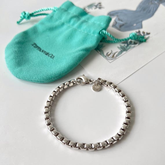Tiffany & Co. Box Chain Bracelet in 925 Sterling Silver - Etsy