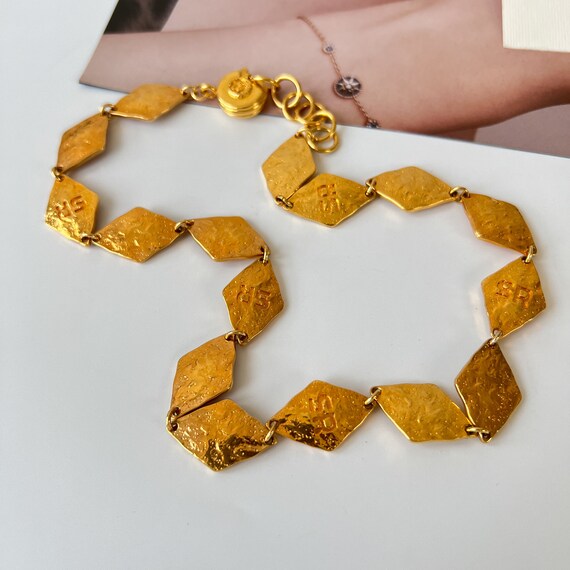 SONIA RYKIEL Vintage Gold Plated Choker Necklace - image 5