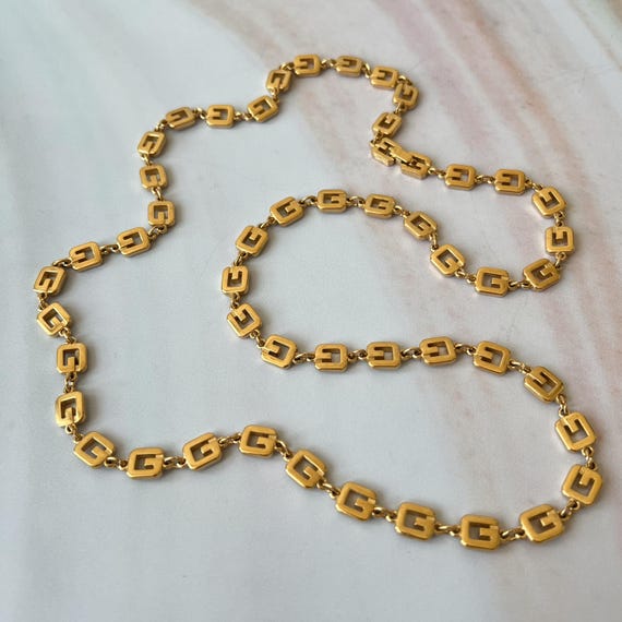 GIVENCHY ヴィンテージ Gリンク ロゴ ゴールド ロングネックレス
