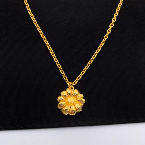 KENZO Vintage Floral Gold Necklace