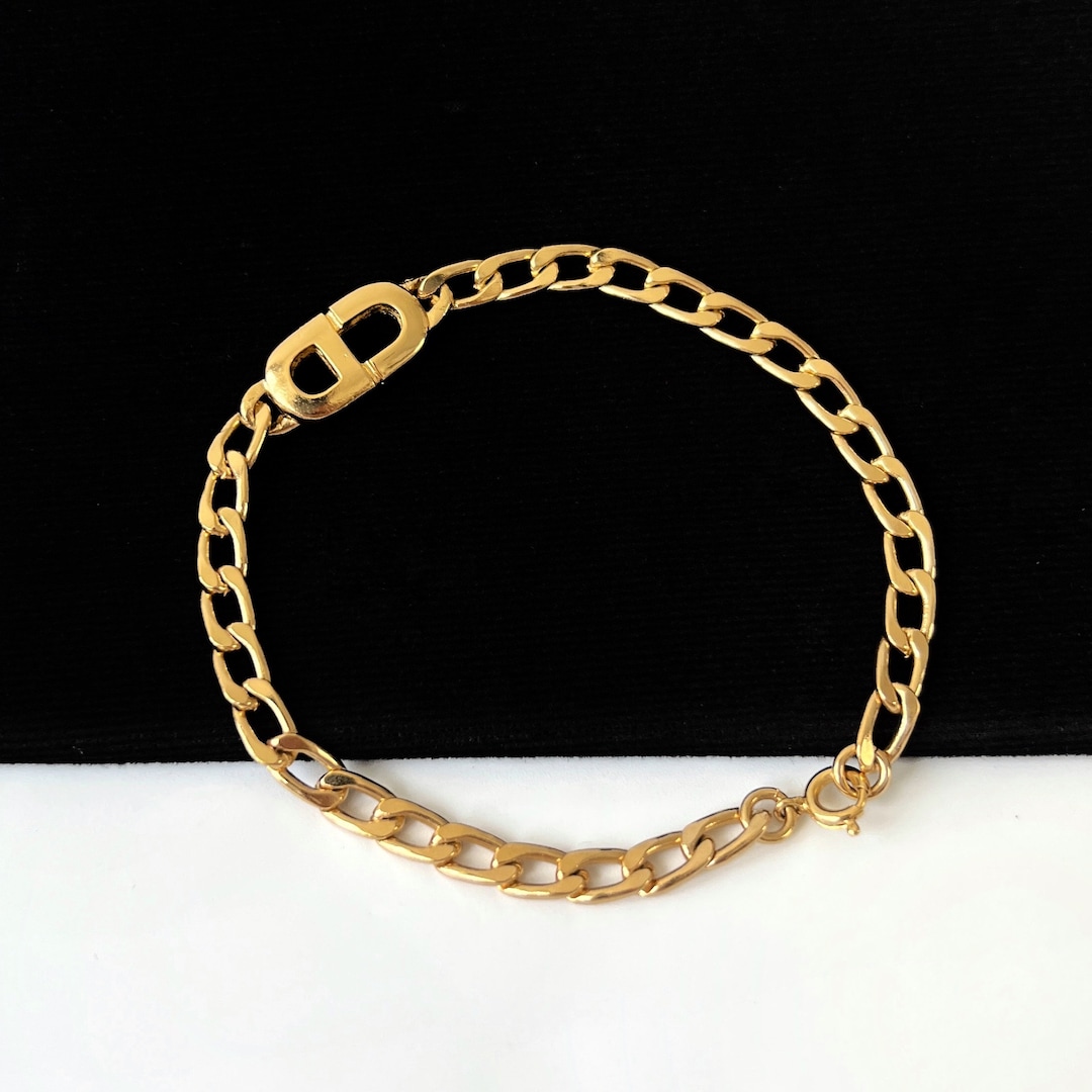 Christian Dior Vintage CD Chain Link Bracelet - Etsy
