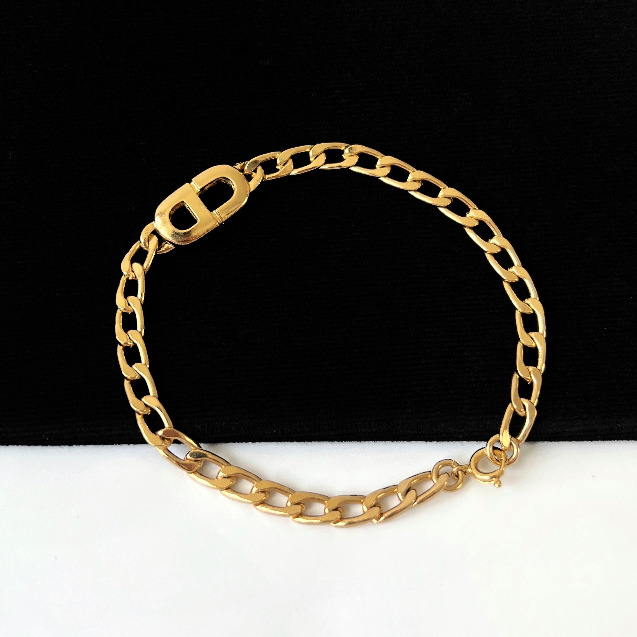 Christian Dior Vintage CD Chain Link Bracelet - Etsy