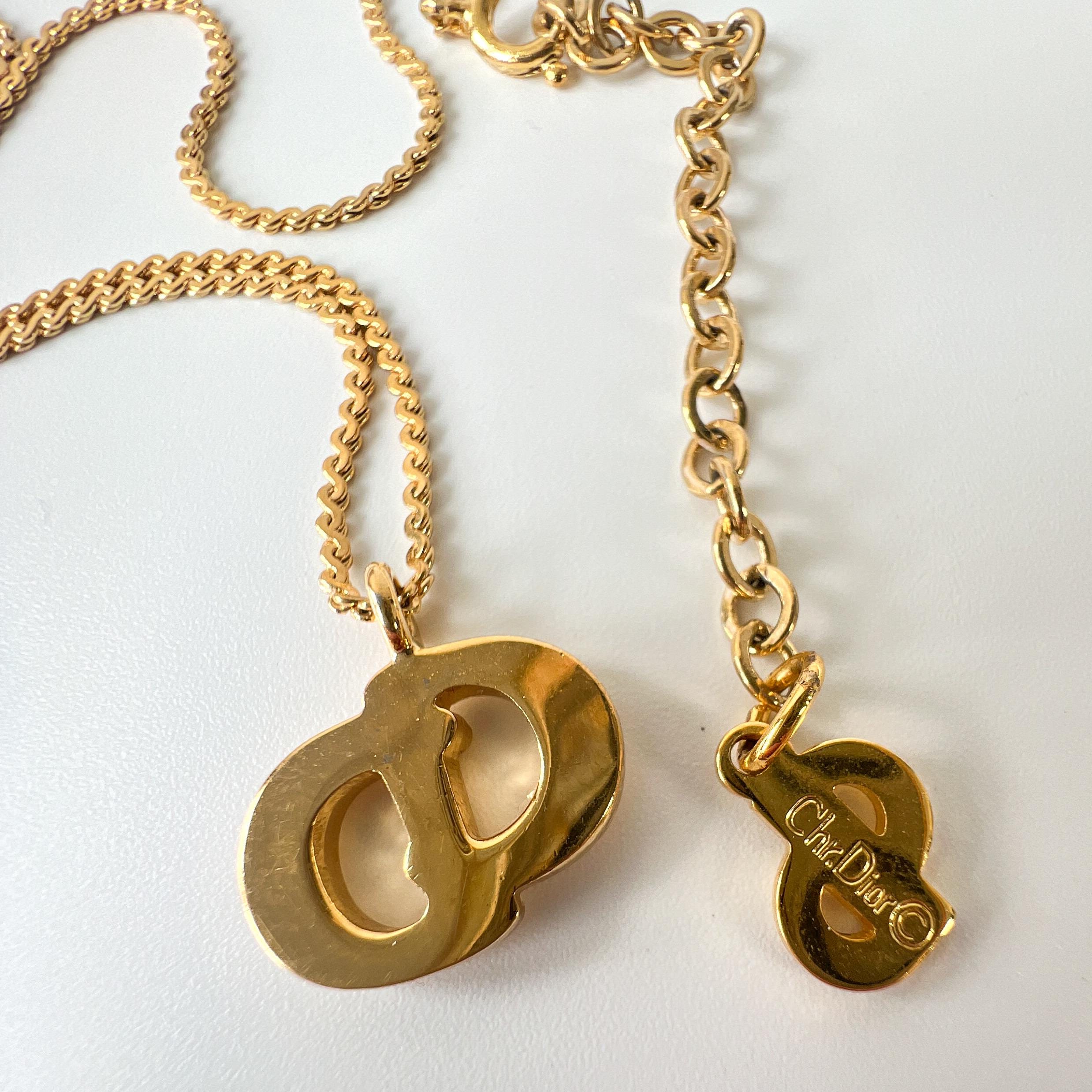 Christian Dior Vintage CD Crystal Necklace - Etsy