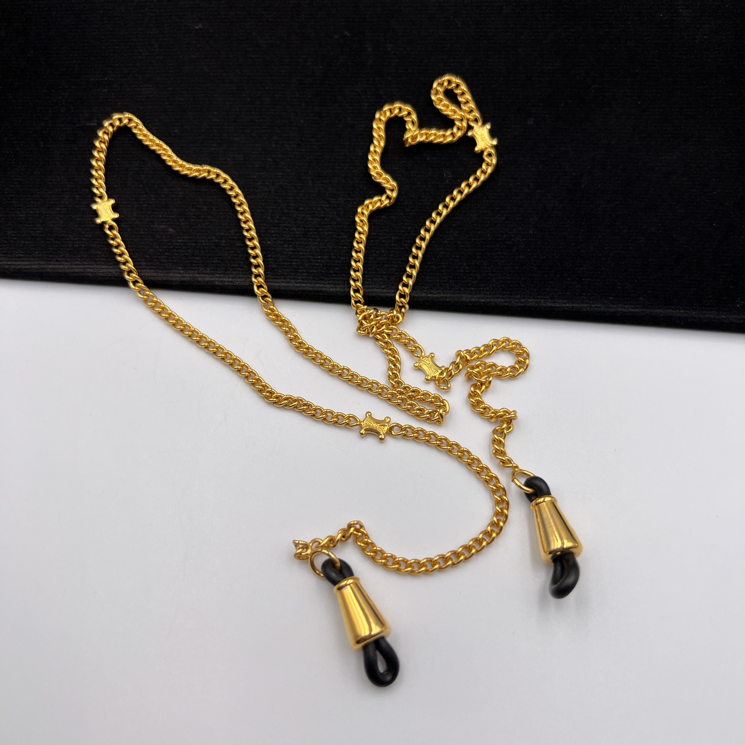 CELINE Vintage Triomphe Logo Charm Glasses Chain - Etsy