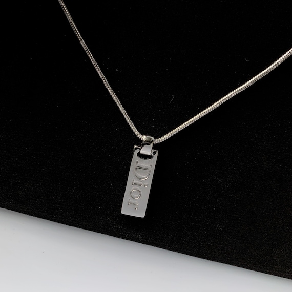 Christian Dior Vintage DIOR Plated logo necklace