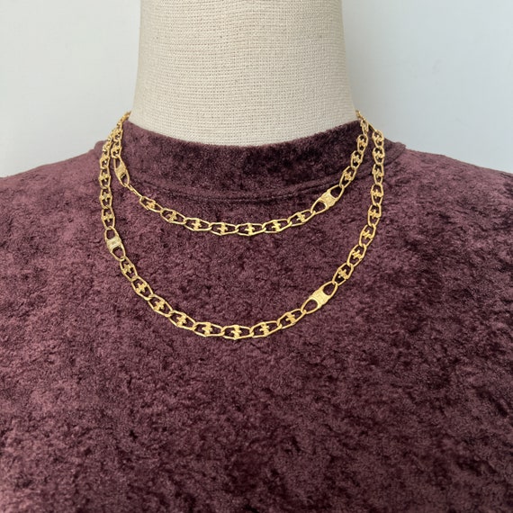 CELINE Vintage Triomphe Chain Link Long Necklace - Etsy