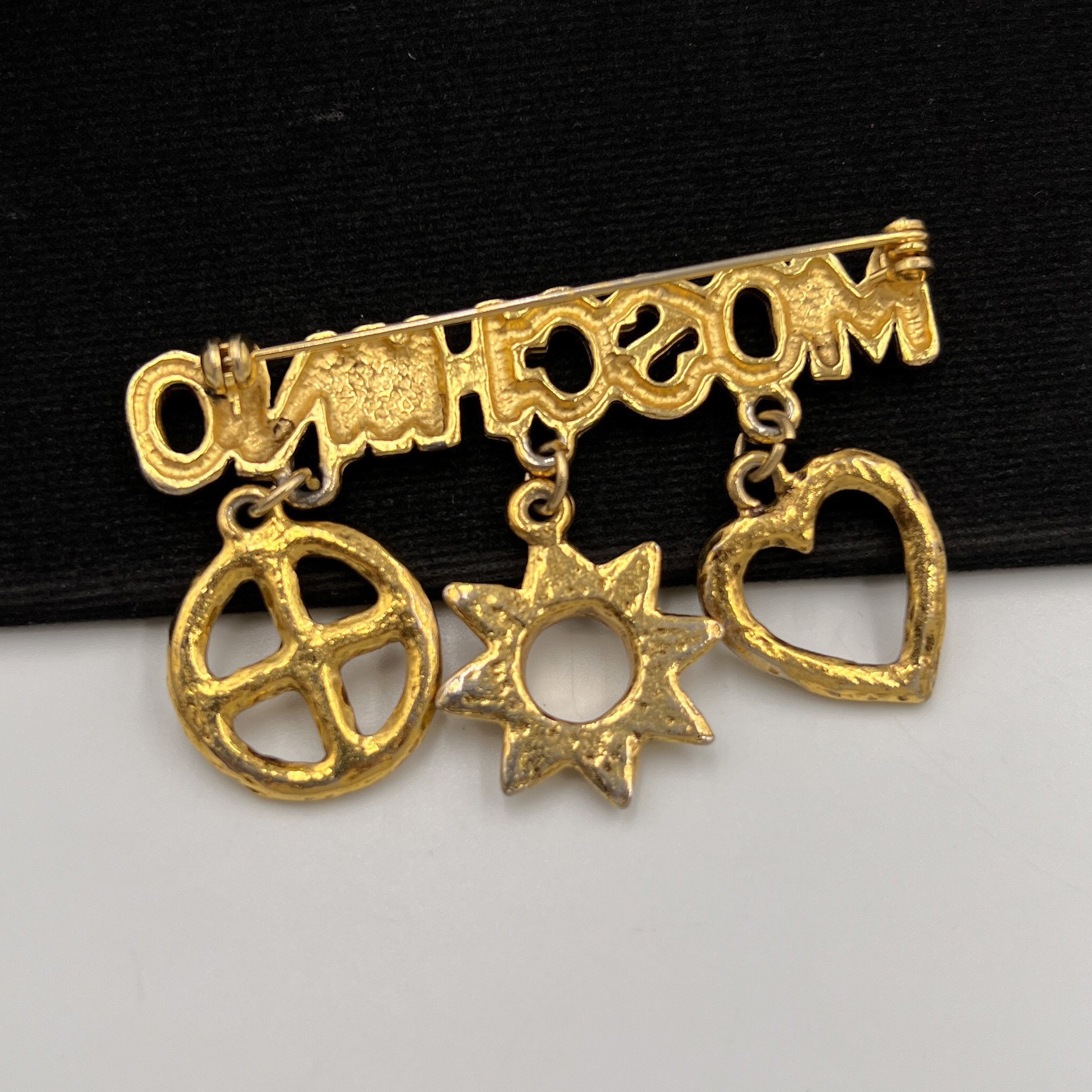 MOSCHINO Vintage Logo Brooch - Etsy