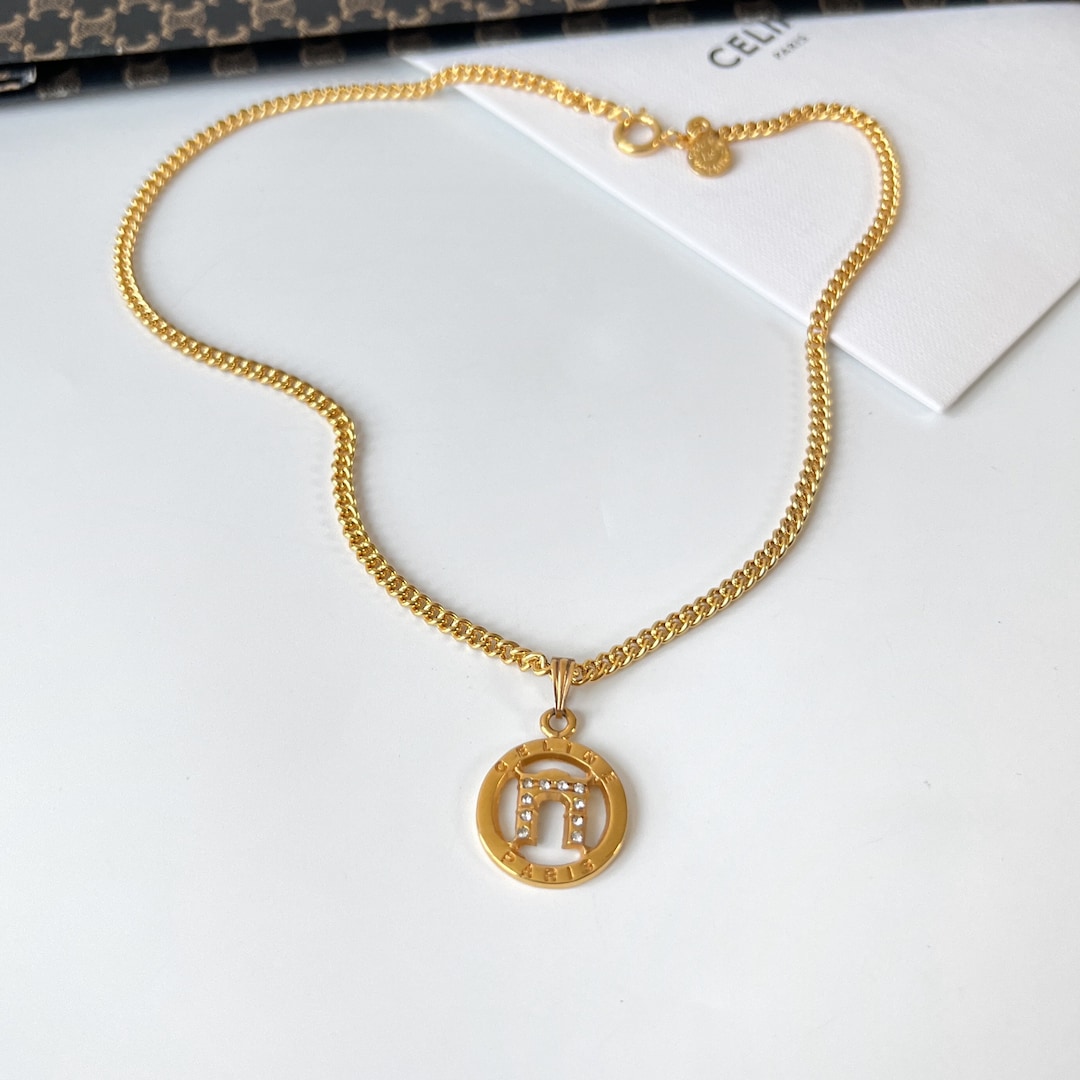 ✨良品✨CELINE ♡ Vintage ♡ necklace Buy CELINE Vintage Triumphal Arch Necklace Online in India - Etsy