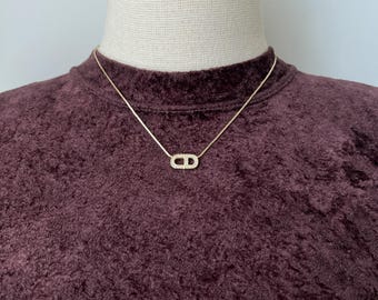 クリスチャン ディオール CD クリスタル ロゴ ペンダント ネックレス クリスチャン ディオール CD クリスタル ロゴ ネックレス - Etsy 日本