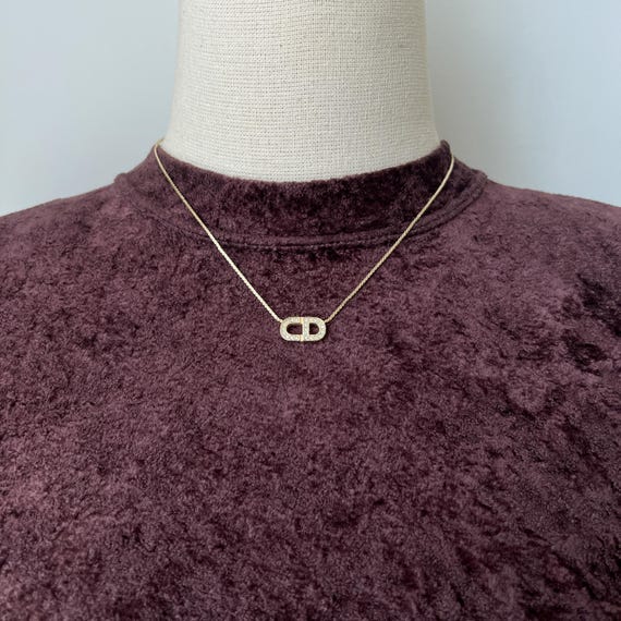 超希少　Christian Dior　クリスタル　ロゴ　ネックレス クリスチャン ディオール CD クリスタル ロゴ ネックレス - Etsy 日本