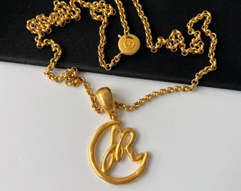 ソニアリキエル ヴィンテージ SR ロゴ ゴールドメッキ ネックレス