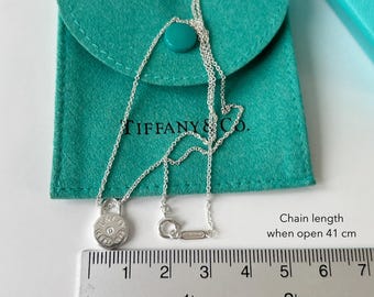 Tiffany & Co. Round Lock Pendant Necklace in 925 Sterling Silver
