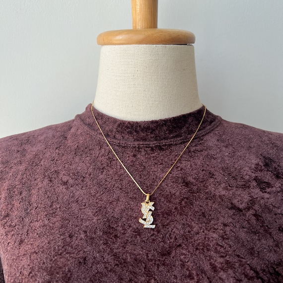 YSLロゴ金メッキペンダントネックレス YSLロゴ金メッキペンダントネックレス