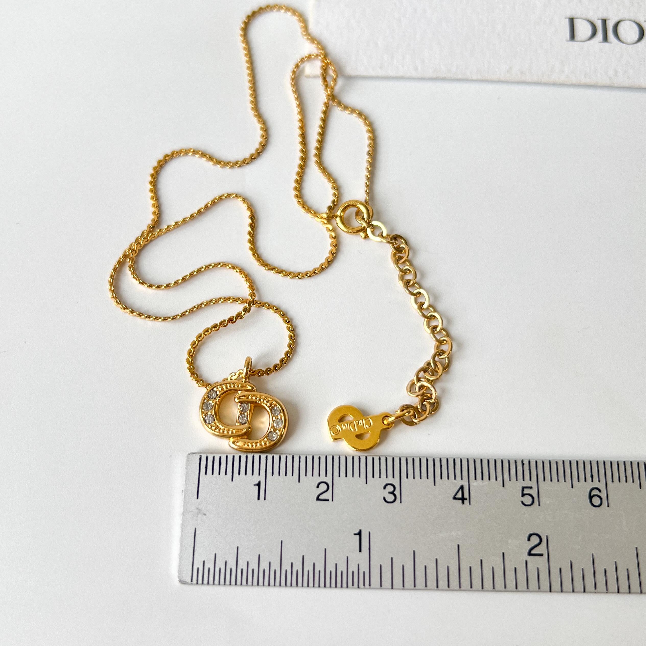 アクセサリー Sale....Vintage Christian Dior necklace Christian Dior Vintage CD Crystal Necklace - Etsy