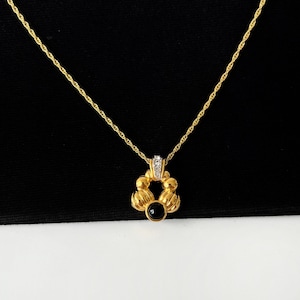 LANVIN Vintage Gold Plated with Crystal Necklace
