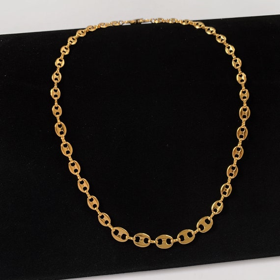 GIVENCHY Vintage Chain link logo Choker Necklace