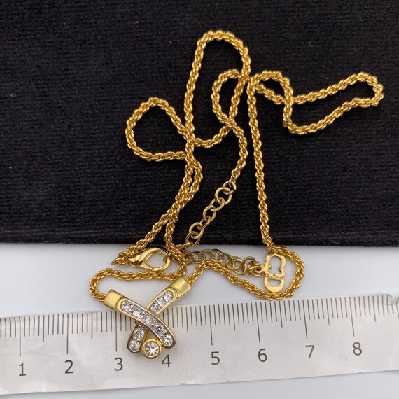 Christian Dior Vintage Cross Crystal Pendant Necklace - Etsy