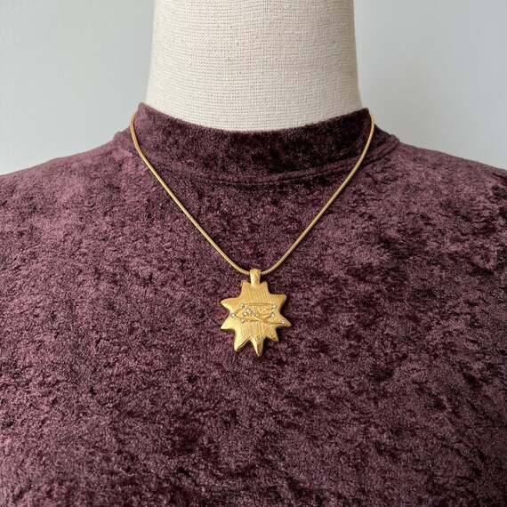 Christian Lacroix Vintage Gold Plated Star Pendant Necklace