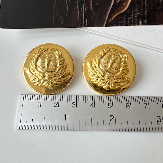 VERSACE Vintage Medusa Coin Clip on Earrings - Etsy