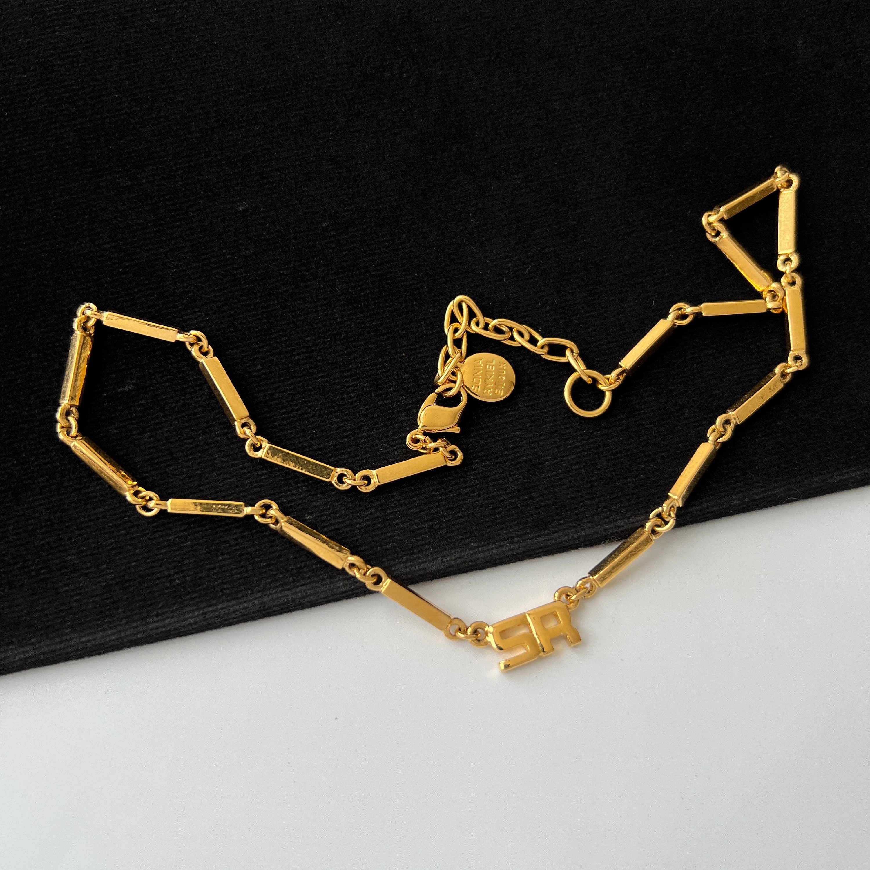 SONIA RYKIEL Vintage SR Gold Plated Choker Necklace - Etsy