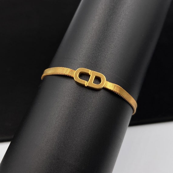 Dior Black Logo Plaque Chain Bracelet for Men | Lyst