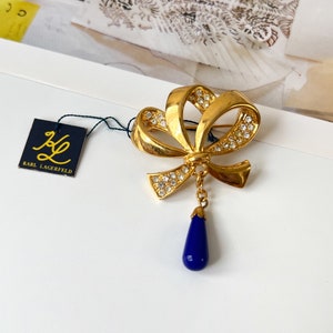 Karl Lagerfeld Vintage Gold Plated Crystal Brooch/Pin