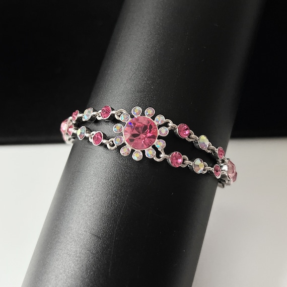 アクセサリー Vintage GIVENCHY Line Stone Bracelet Givenchy Gold Tone Vintage Rose Crystal Flex Line Bracelet